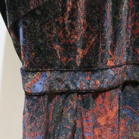 FREE PEOPLE Onyx Red Velvet Cut Out Romper Goth Whimsigoth Morticia Friends Sz 4 - Picture 7 of 13